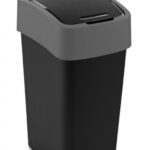 kôš curver® pacific flip bin 25l, 34x26x47 cm, čierno/šedý, na odpad