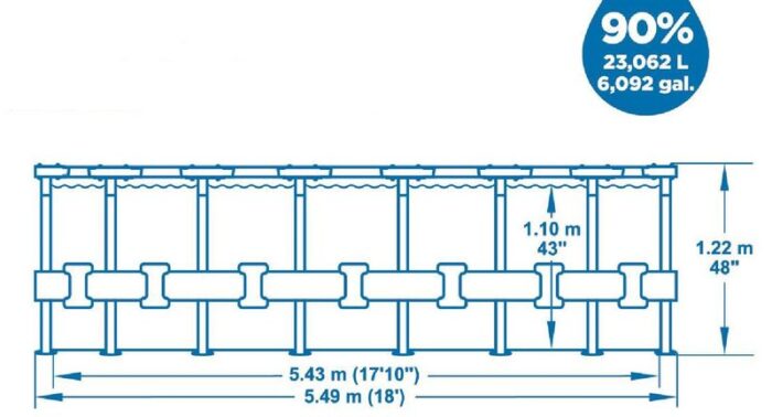 Bazén Bestway® Steel Pro MAX, 56462, kartušová filtrácia, rebrík, plachta, 549x122 cm – Obrázok 6