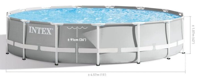 Bazén Intex® Prism Frame Premium 26724, kartušová filtrácia, rebrík, krycia plachta, spodná plachta, 457x107 cm – Obrázok 4