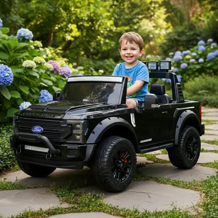 Akumulátorové detské autíčko - FORD F450 BLACK – Obrázok 6